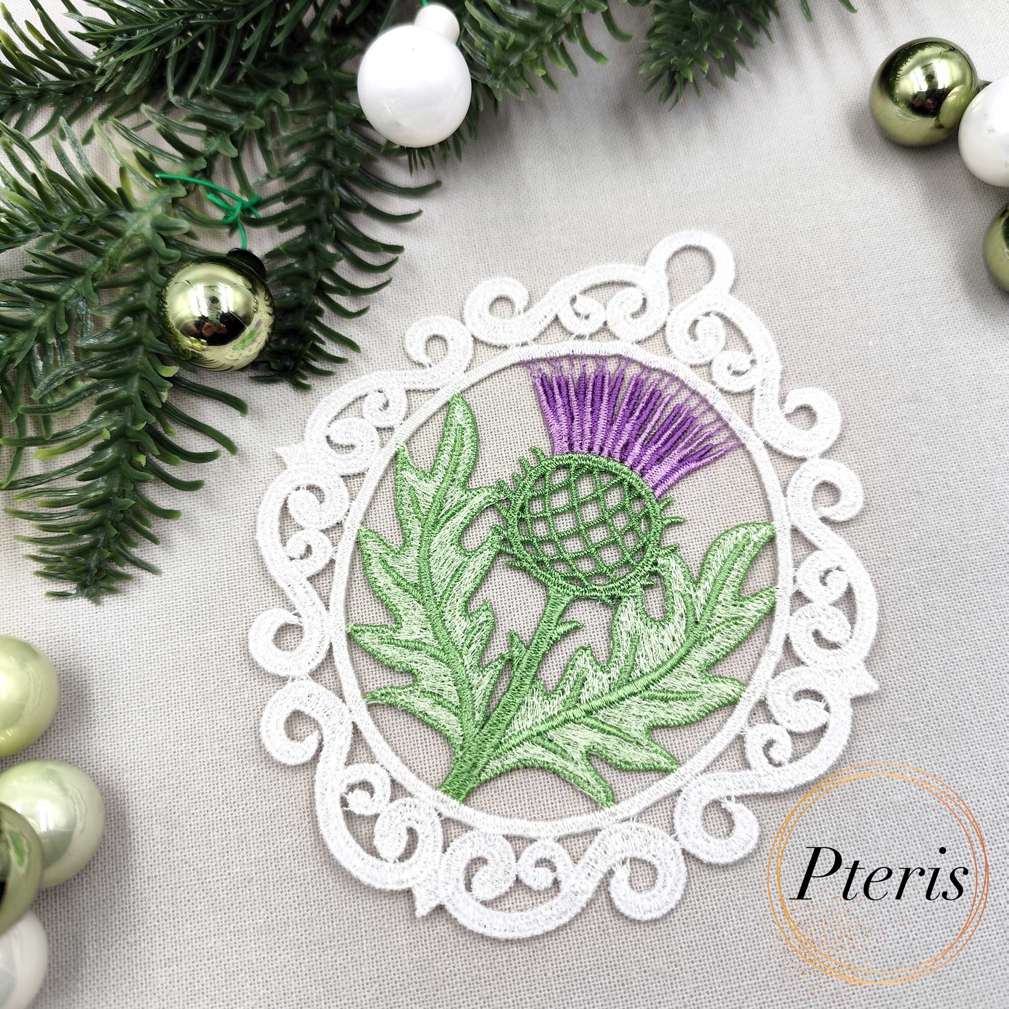FSL Thistle Ornament Embroidery Design
