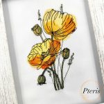 Poppy Flowers machine embroidery design realistic botanical