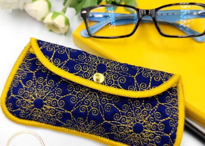 Quilted Glass Case Machine Embroidery Design