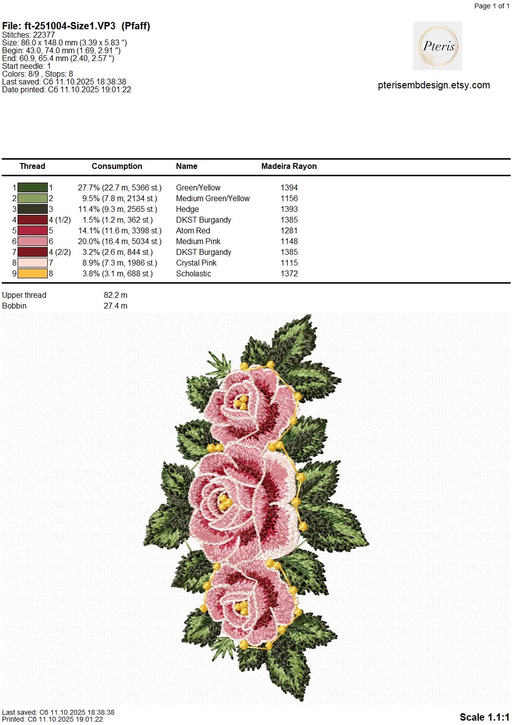 Elegant Rose Machine Embroidery Design - Delicate Realistic Floral Pattern for Clothing & Decor - Image 5