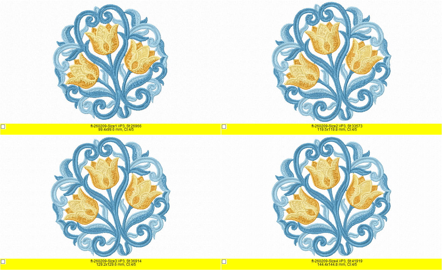 Tulip Embroidery Design FSL