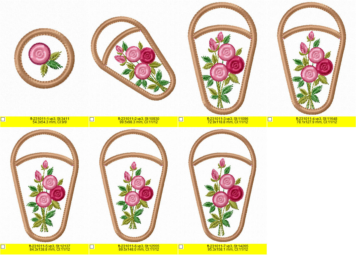ITH Floral Fringe Rose Scissor Case & Scissor Anchor Set - Machine Embroidery Design - Image 4
