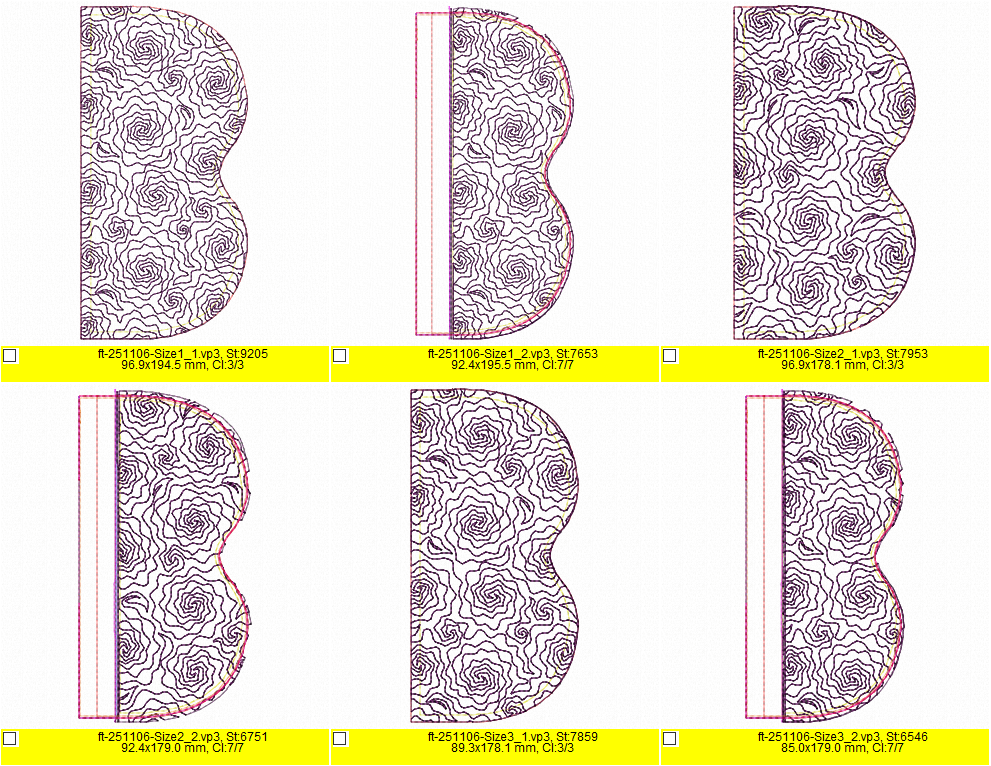 ITH Quilted Rose Zipper Glasses Case Machine Embroidery Design - 3 Sizes - Image 4