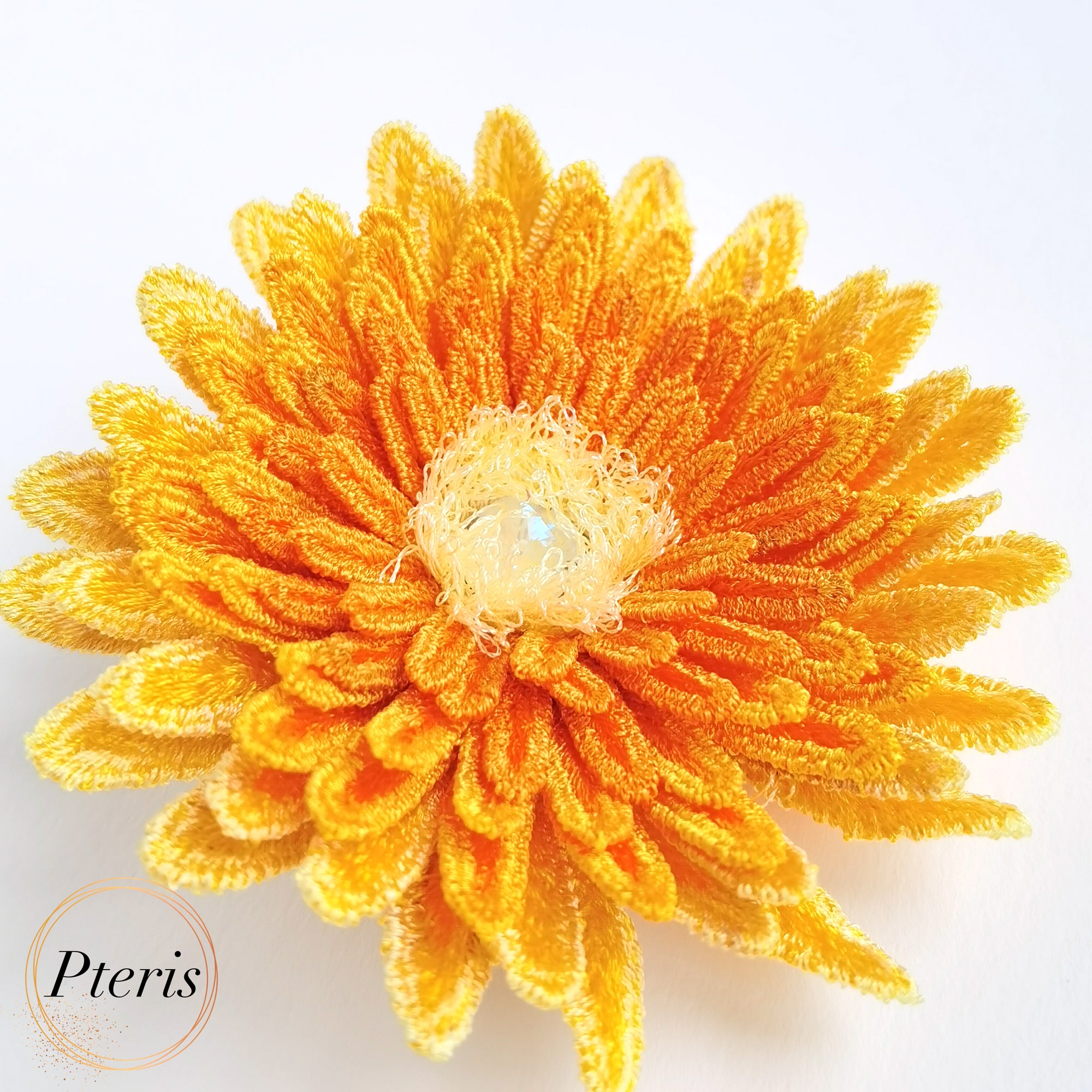 FSL 3D Chrysanthemum Flower - Freestanding Lace Machine Embroidery Design Set (9 Designs) - Image 3