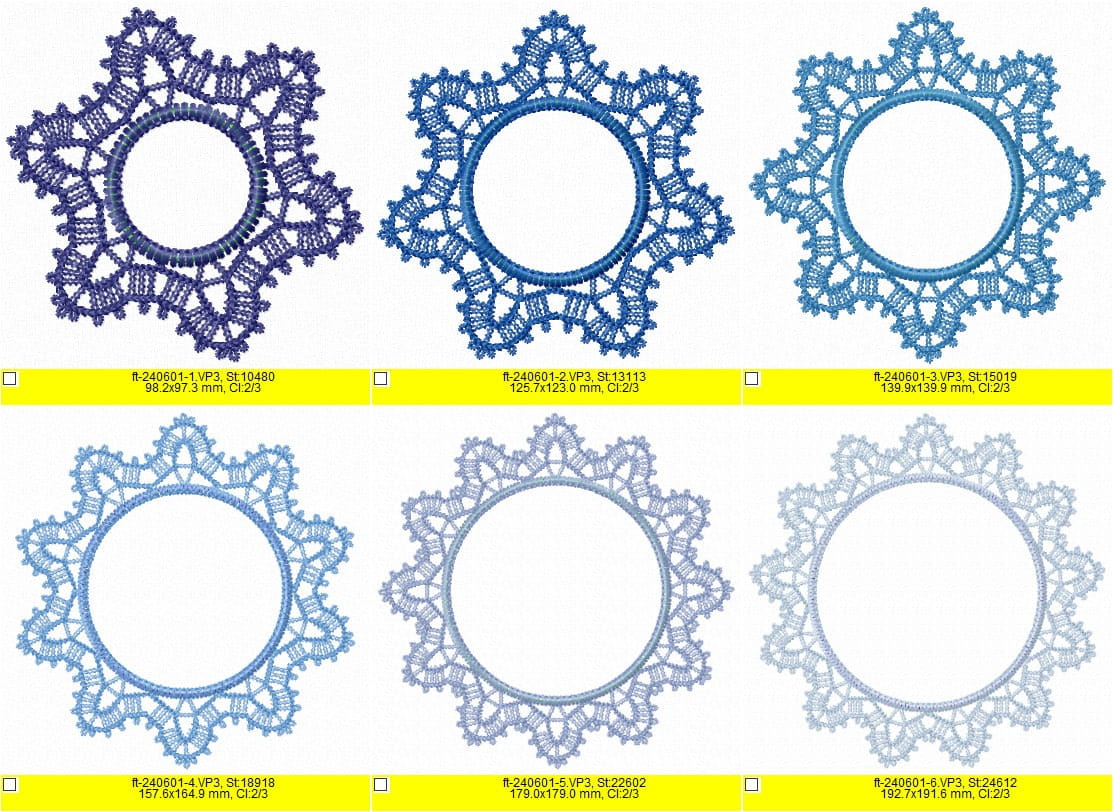 FSL Crochet Style Napkin Embroidery Design - In-the-Hoop Lace Doily - Image 2