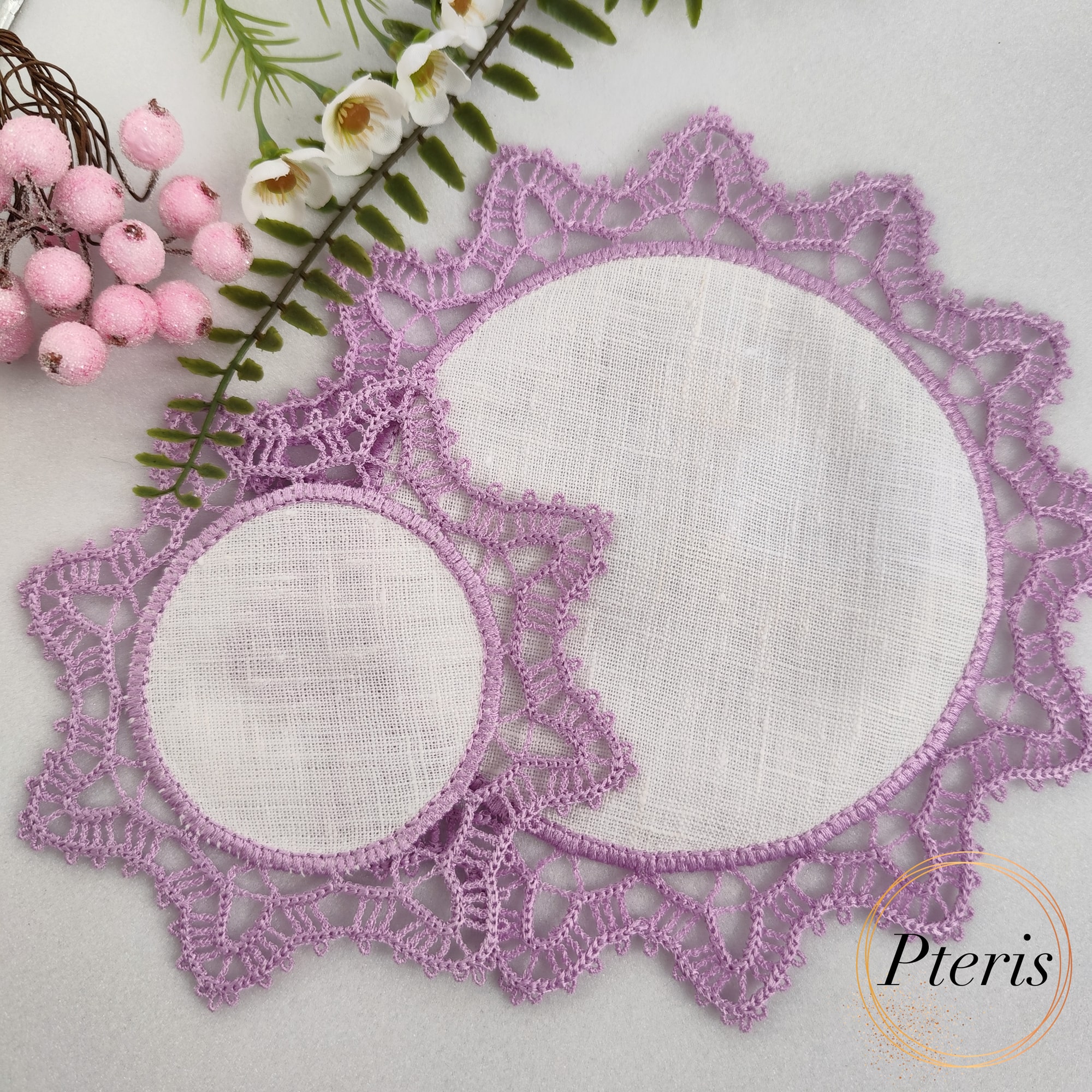 FSL Crochet Style Napkin Embroidery Design - In-the-Hoop Lace Doily