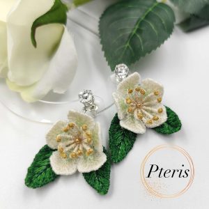 FSL 3D Jasmine Embroidery Design - Freestanding Lace Jewelry Set