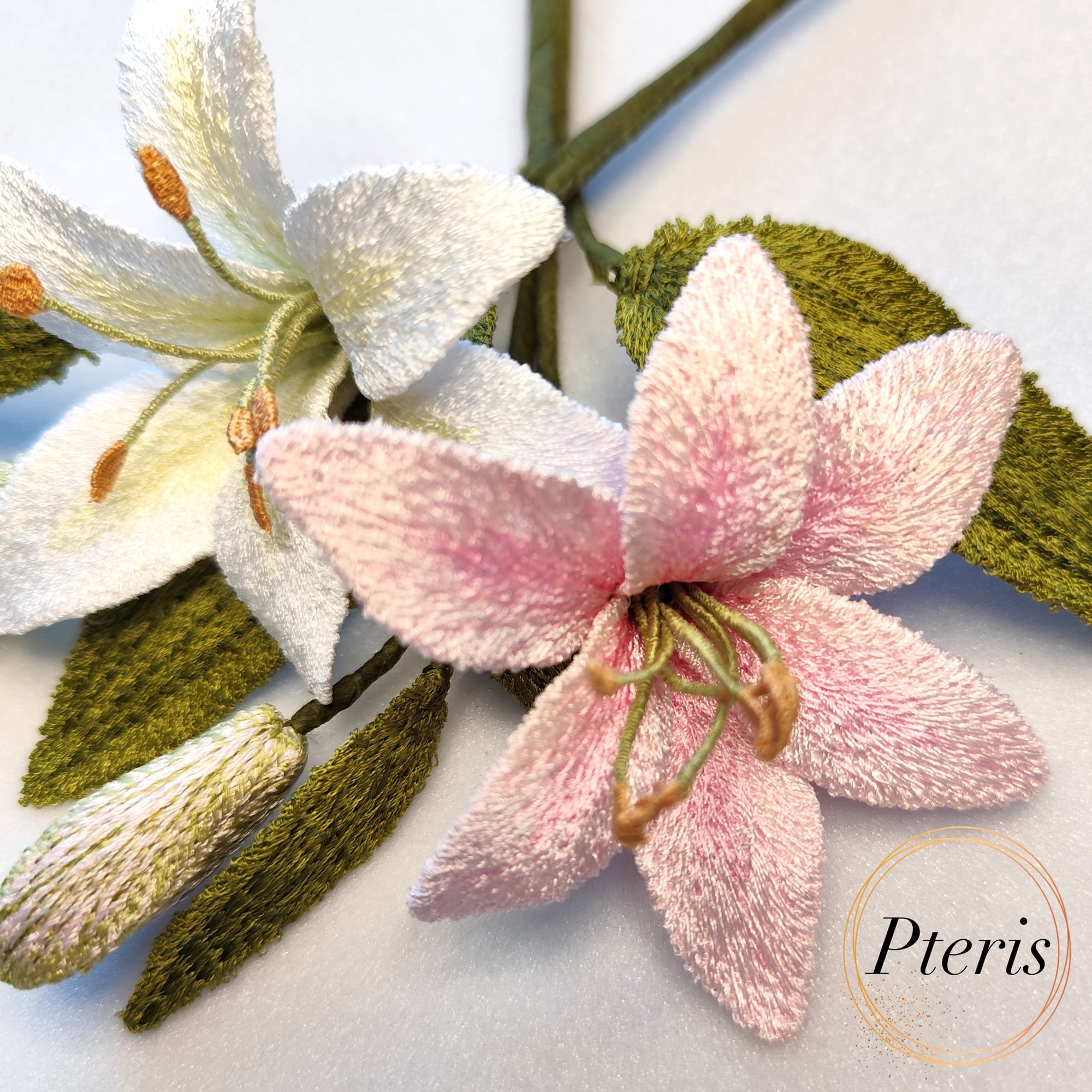 FSL 3D Lily Embroidery Design - Freestanding Lace Interior Flower Set