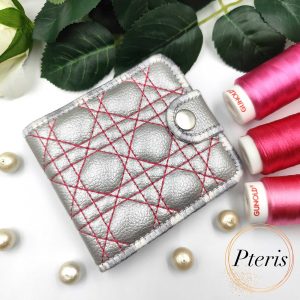 Quilted Wallet ITH machine embroidery design for 6x10 hoop