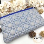 Quilted Zipper Pouch ITH Embroidery Design | 7 Sizes | Pteris