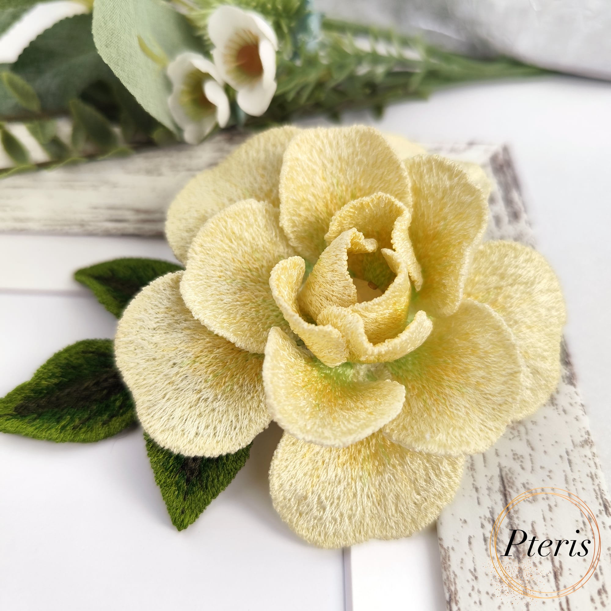 FSL 3D Rose Brooch - Freestanding Lace Machine Embroidery Set - Image 2