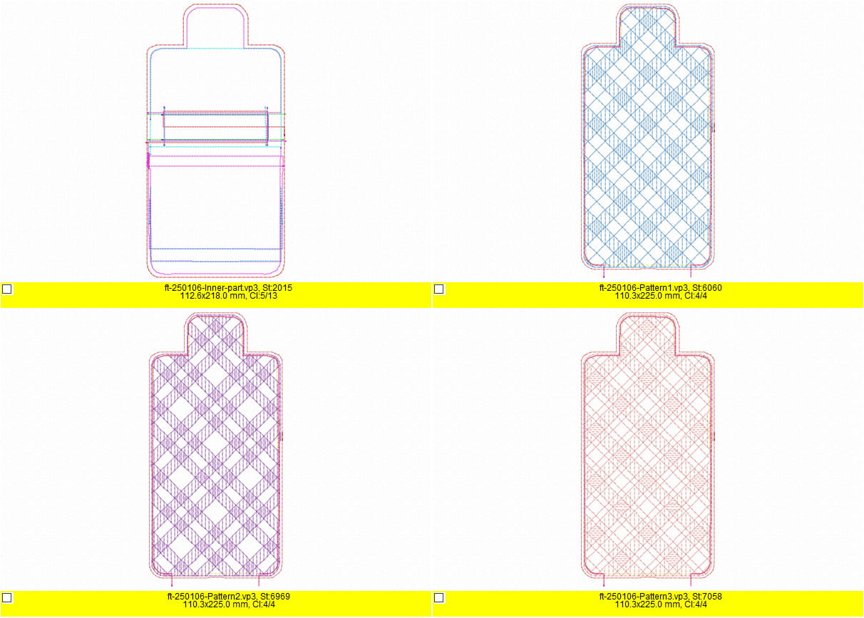 ITH Quilted Wallet Machine Embroidery Design - Zipper Pocket, Card Slots & 3 Patterns - Image 5