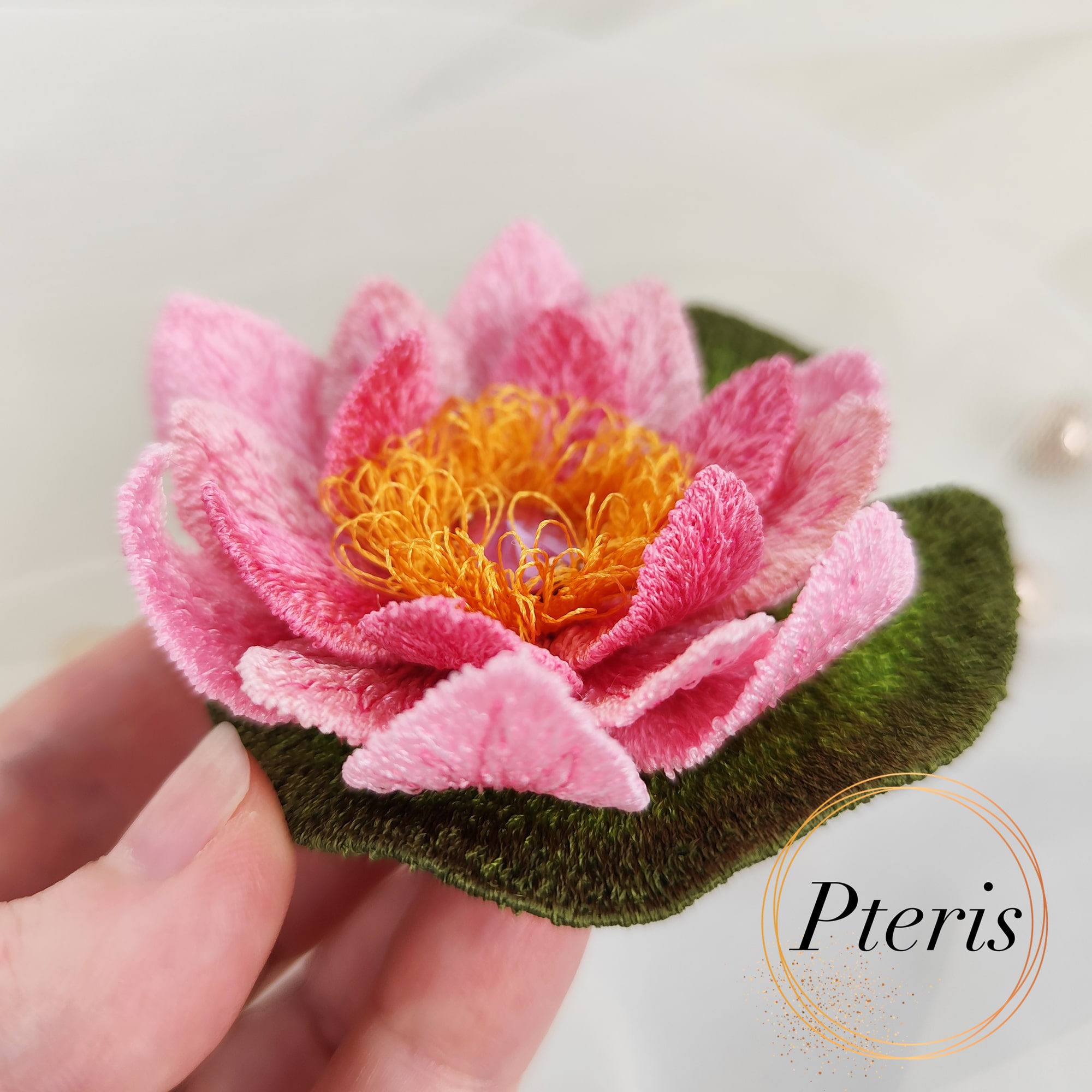 FSL 3D Water Lily Flower - Freestanding Lace Machine Embroidery Design Set (8 Designs) - Image 2