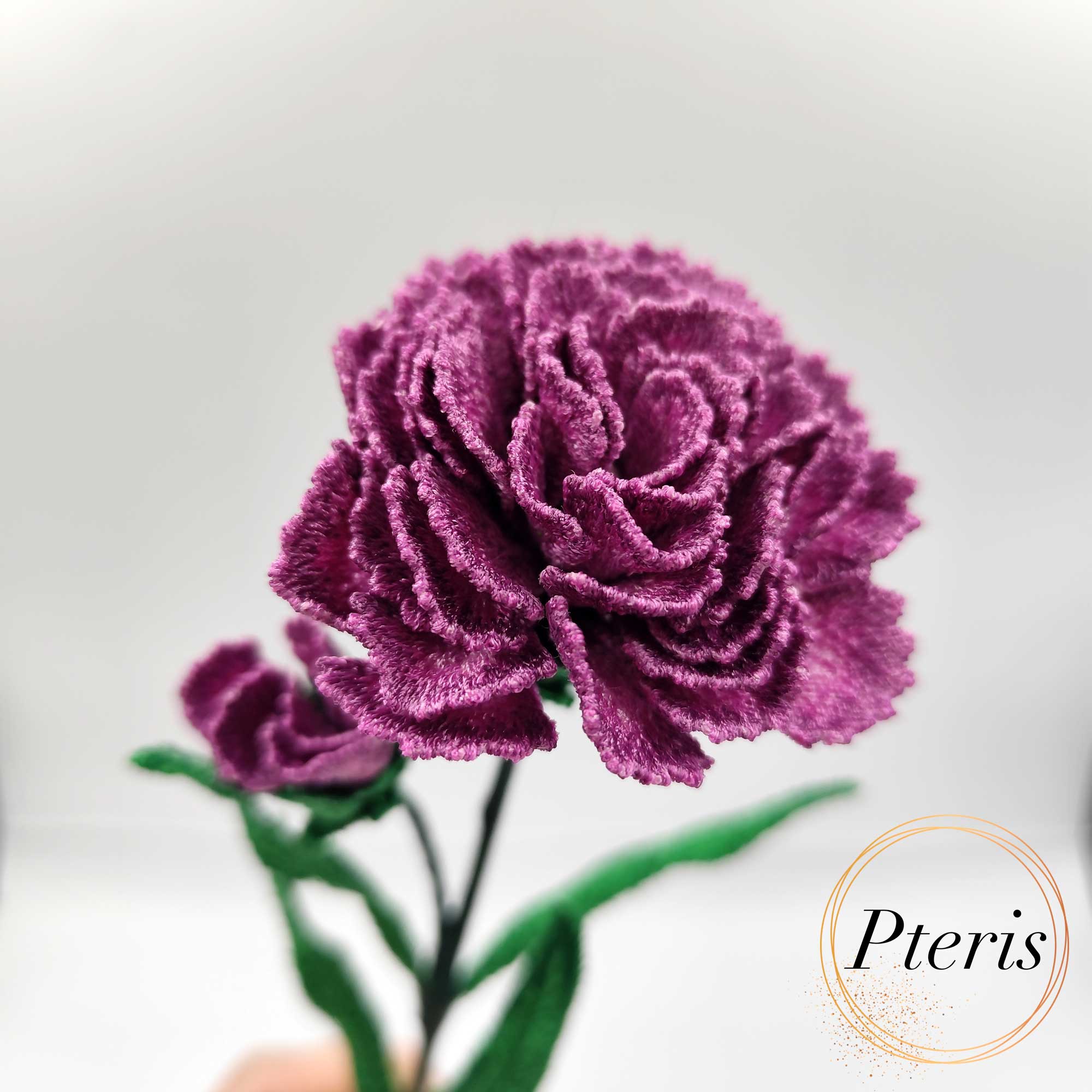 3D Carnation Flower Set - Freestanding Lace (FSL) Machine Embroidery Design - Image 4