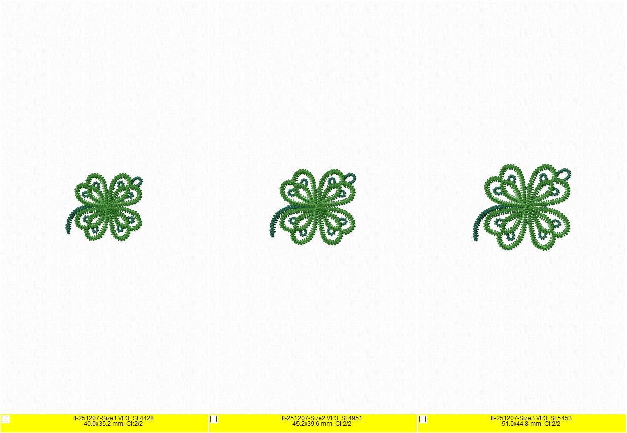 FSL Clover Tatting Earrings Embroidery Design - Freestanding Lace Jewelry Set - Image 4
