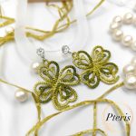 FSL Clover Tatting Earrings Embroidery Design - Freestanding Lace Jewelry Set