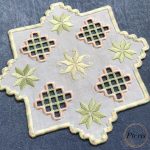 Pastel Hardanger Style Cocktail Napkin - All-in-the-Hoop (ITH) Embroidery Design