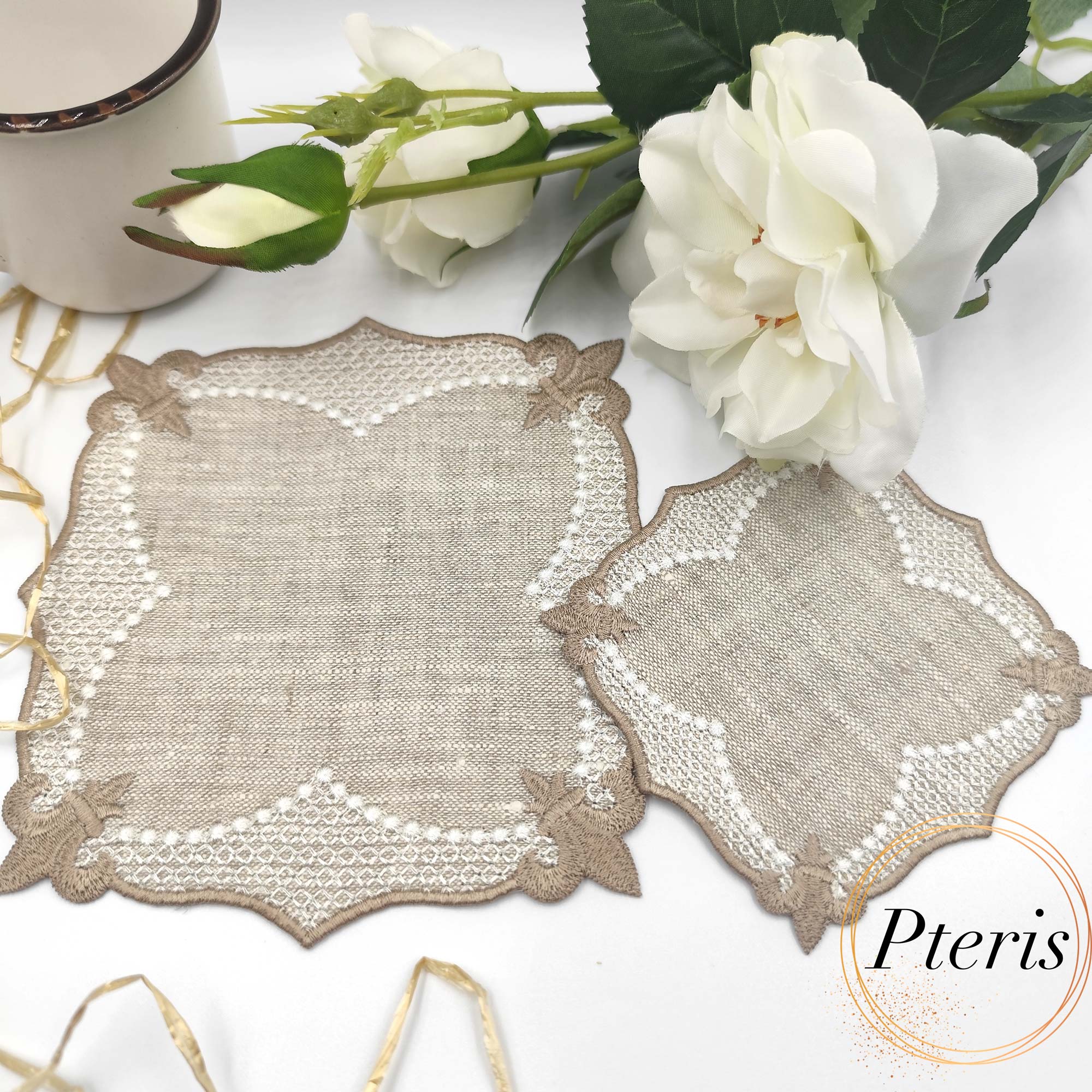 ITH Lace Cocktail Napkin - All-in-the-Hoop Machine Embroidery Design - Image 2