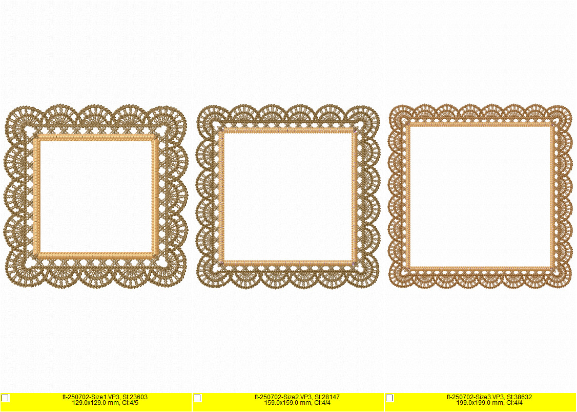 FSL Crochet Style Napkin Embroidery Design - In-the-Hoop Square Coaster Set - Image 4