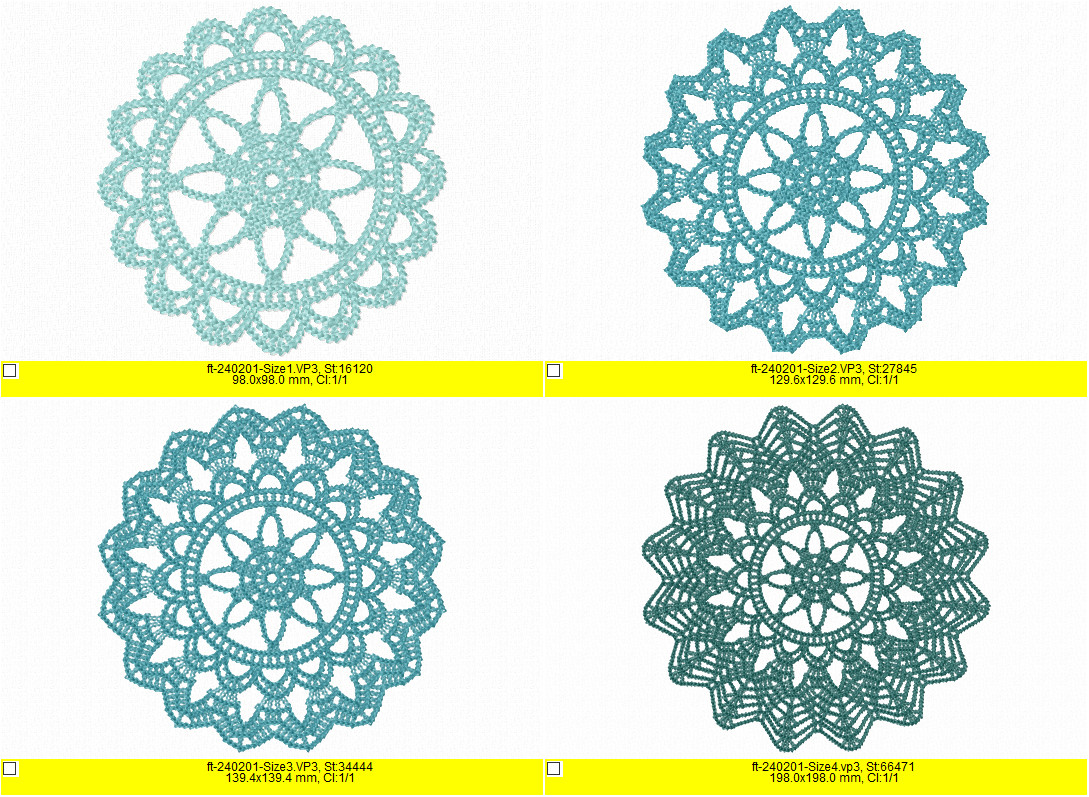 FSL Crochet Style Coaster & Doily - Freestanding Lace Embroidery Design Set - Image 3