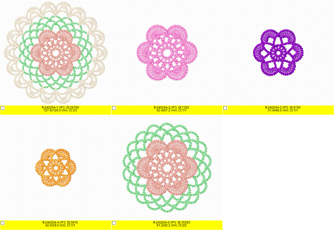 FSL 3D Rose Crochet Style Doily - Freestanding Lace Coaster Embroidery Design - Image 4