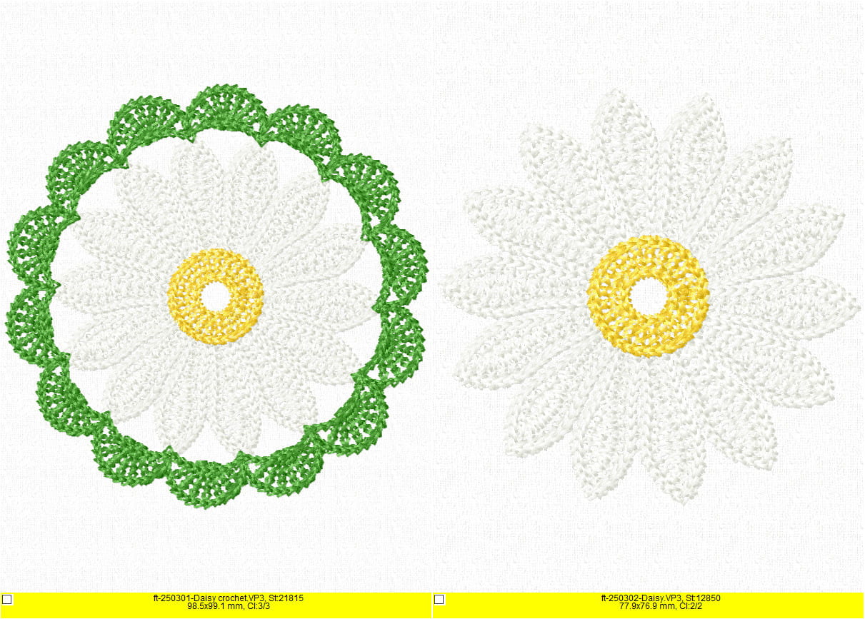 FSL 3D Daisy/Gerbera Doily - Freestanding Lace Crochet Style Embroidery Design - Image 4
