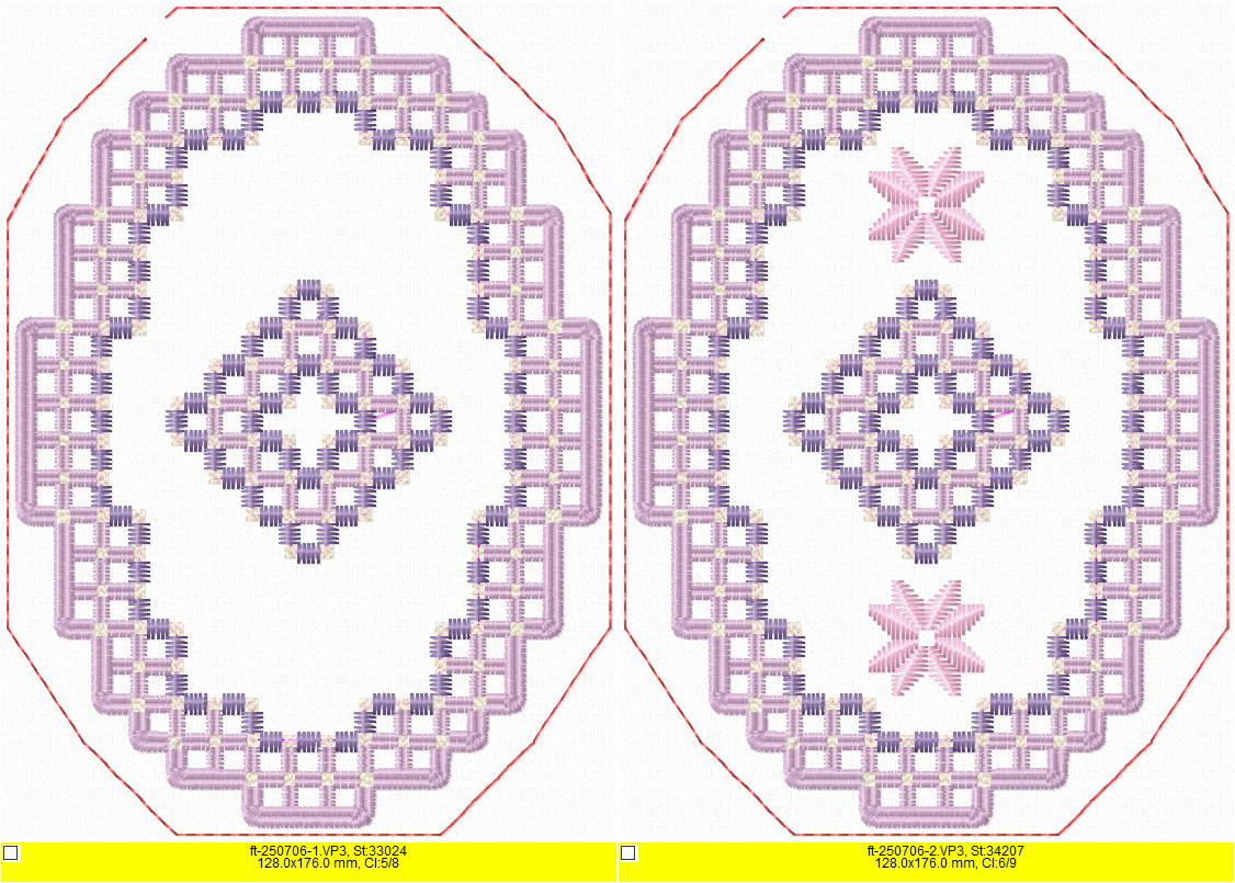 Oval Hardanger Cocktail Napkin - Machine Embroidery Design - Image 3