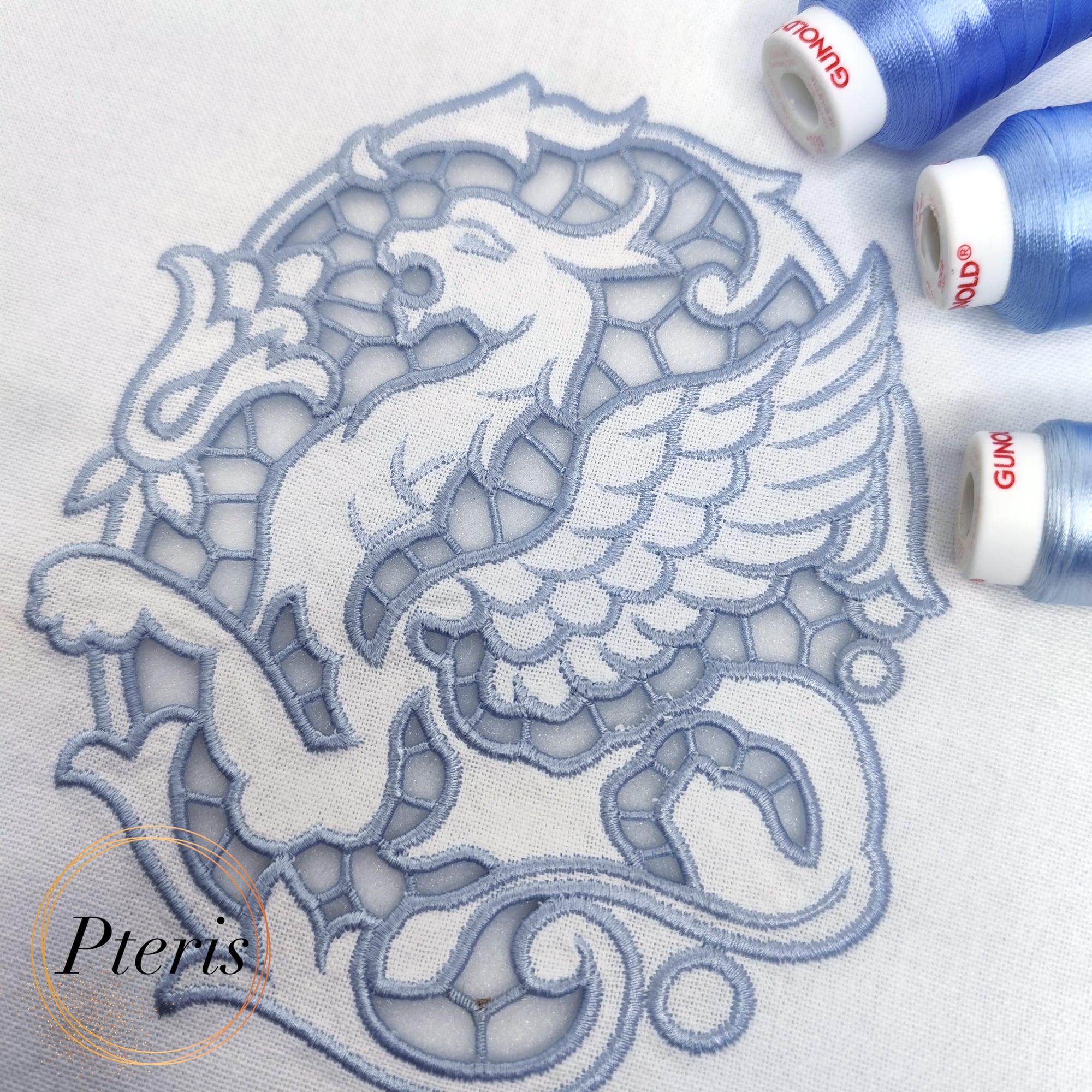 Regal Gryphon Richelieu Cutwork - Machine Embroidery Design - Image 2