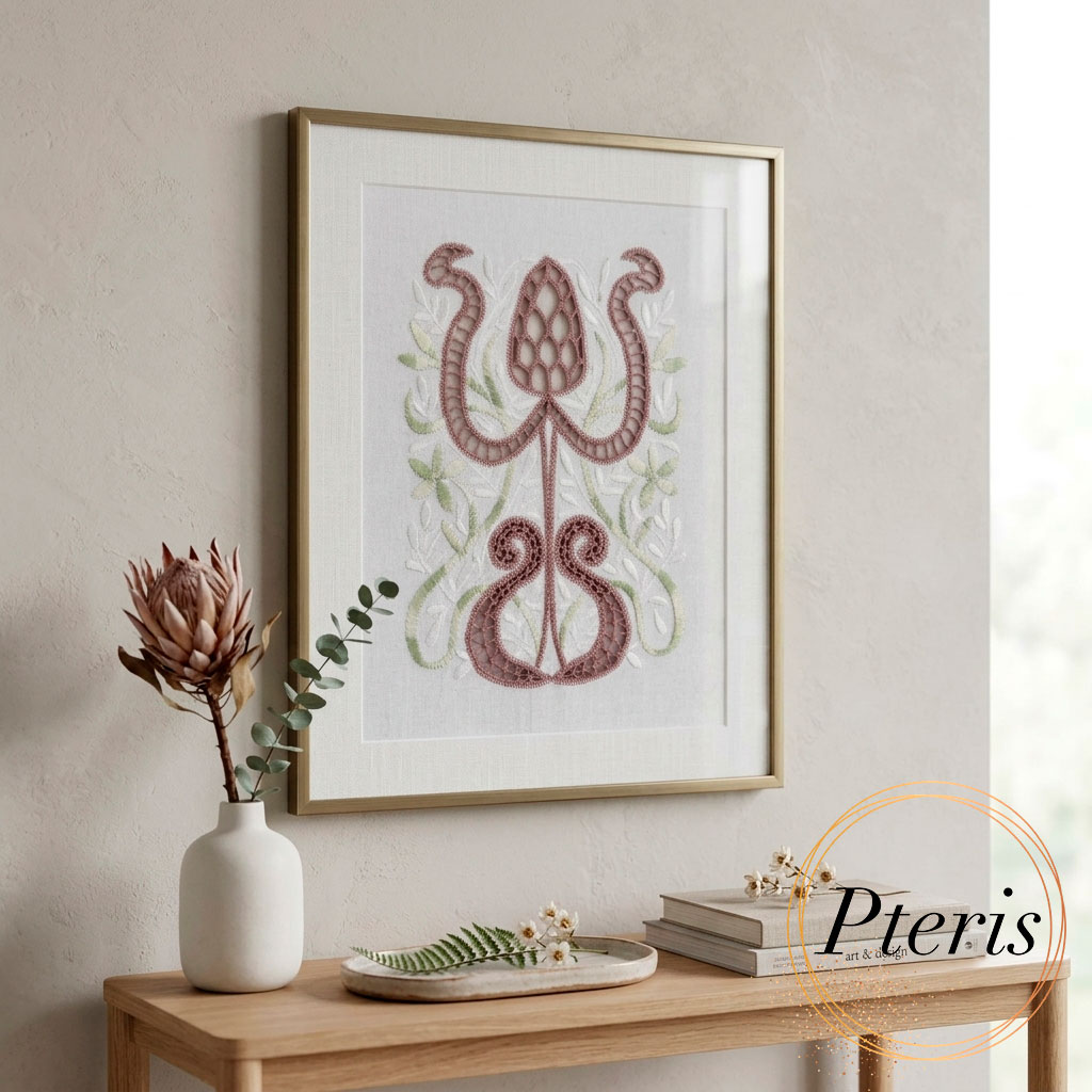 Ornate Cutwork Protea Flower - Richelieu Machine Embroidery Design - Image 7