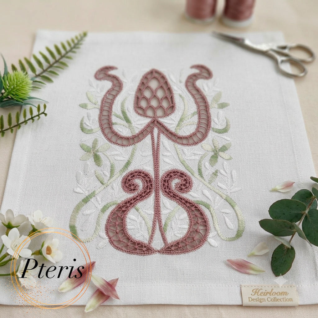 Ornate Cutwork Protea Flower - Richelieu Machine Embroidery Design - Image 8