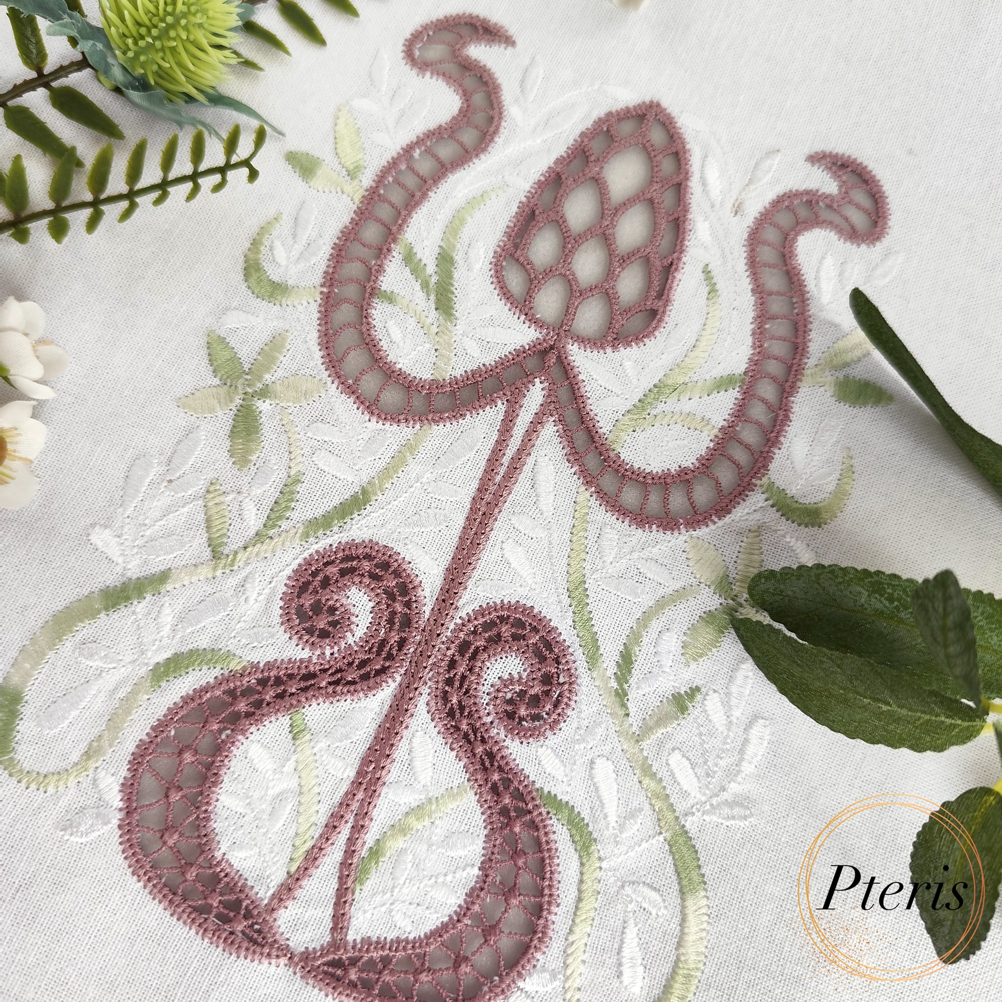Ornate Cutwork Protea Flower - Richelieu Machine Embroidery Design - Image 3