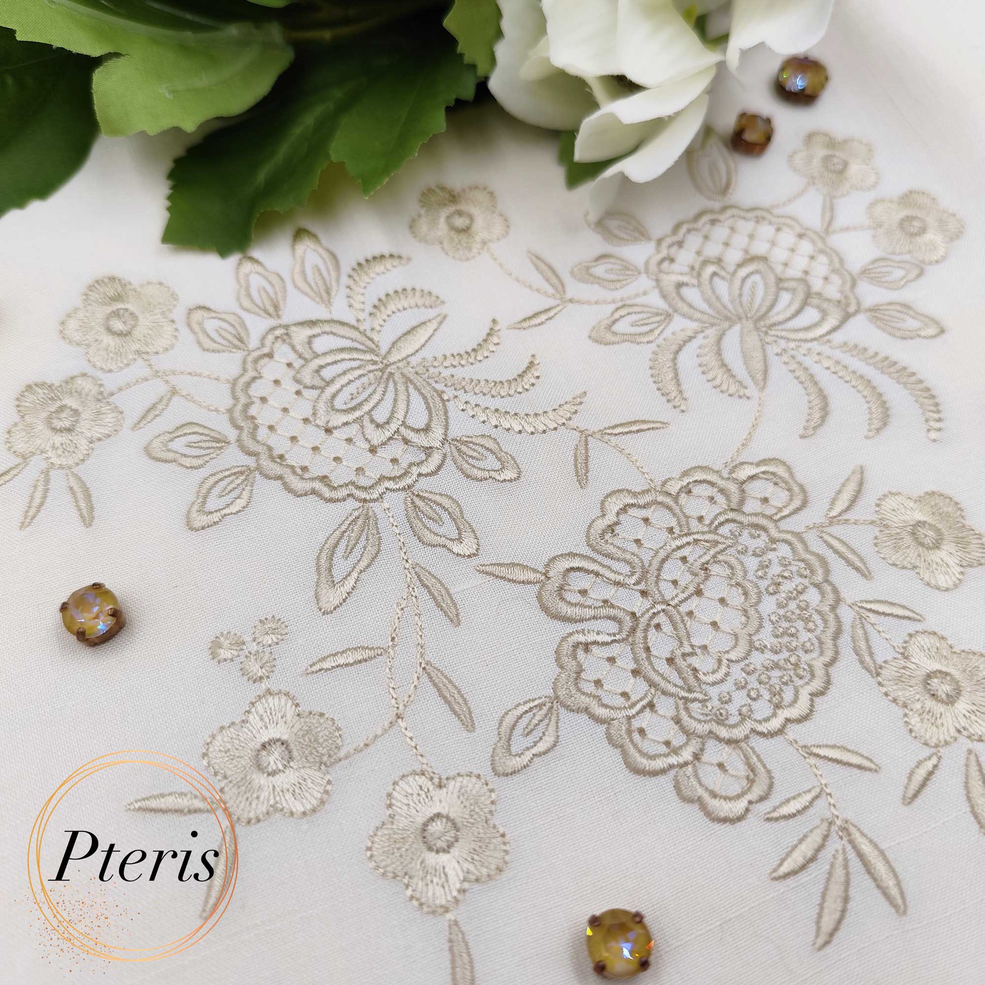 Elegant Vintage Floral Arrangement - Machine Embroidery Design - Image 2