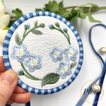 ITH Quilted Forget-Me-Not Coaster - In-the-Hoop Machine Embroidery Design
