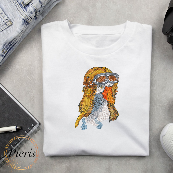 Aviator Goose - Cool Pilot Bird Machine Embroidery Design