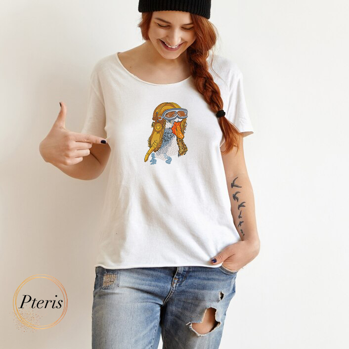 Aviator Goose - Cool Pilot Bird Machine Embroidery Design - Image 2