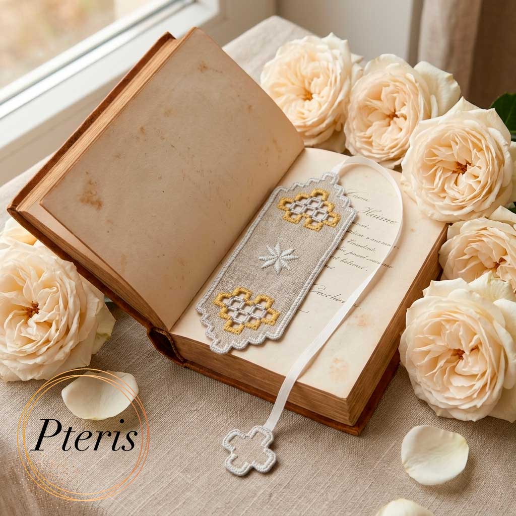 Hardanger Lace Bookmark - Freestanding Machine Embroidery Design - Image 2