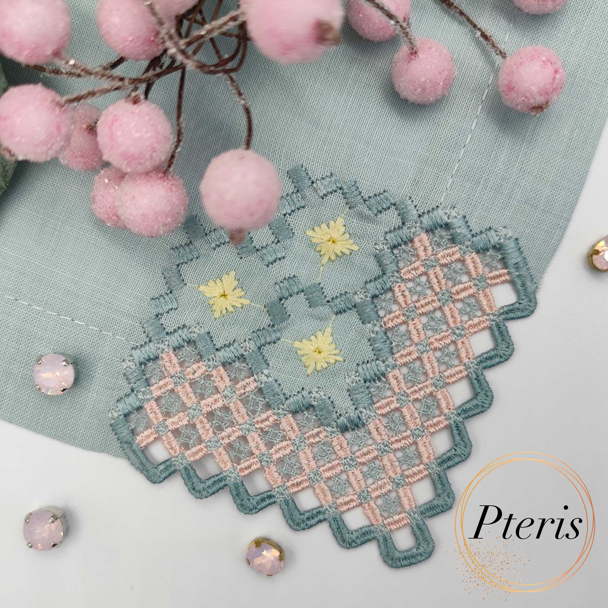 Hardanger Lace Napkin Corner - All-in-the-Hoop Machine Embroidery Design - Image 3