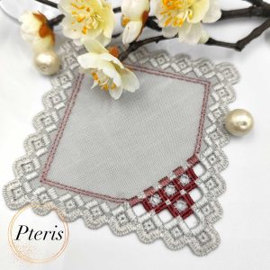 Square Hardanger Lace Napkin - In-the-Hoop Machine Embroidery Design