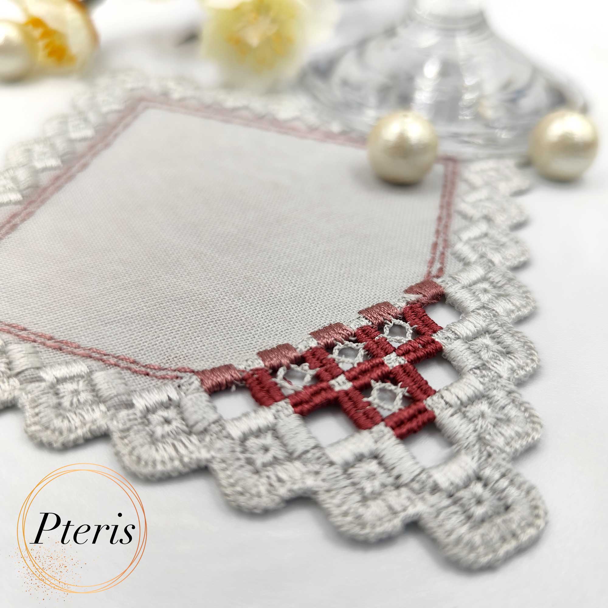 Square Hardanger Lace Napkin - In-the-Hoop Machine Embroidery Design - Image 2
