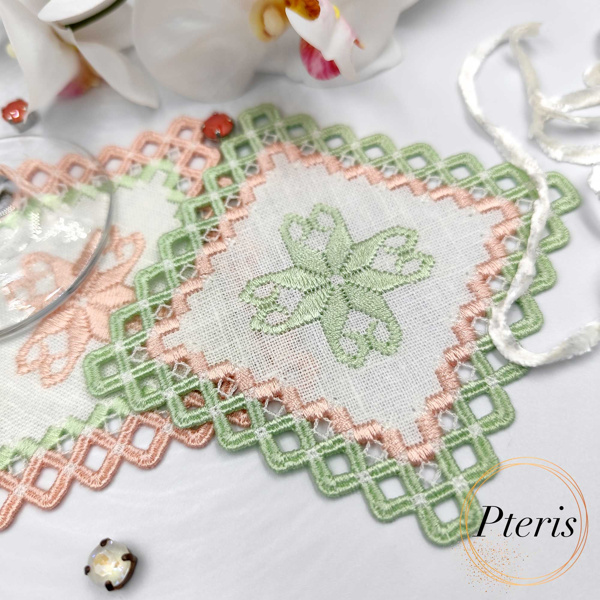 Square Hardanger Cocktail Napkin - In-the-Hoop (ITH) Machine Embroidery Design - Image 4