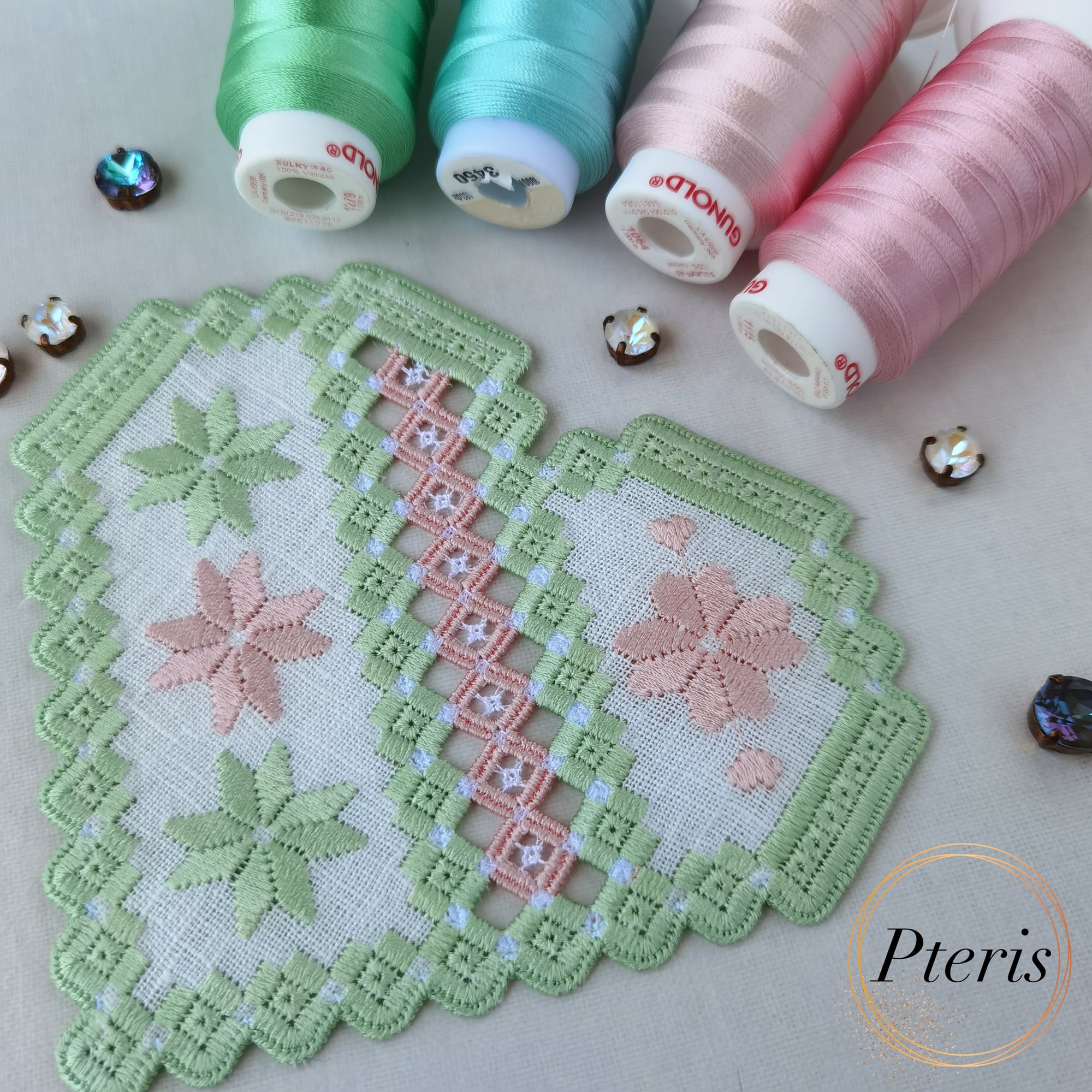 Heart Hardanger Cocktail Napkin Set - 4 All-in-the-Hoop (ITH) Machine Embroidery Designs - Image 5