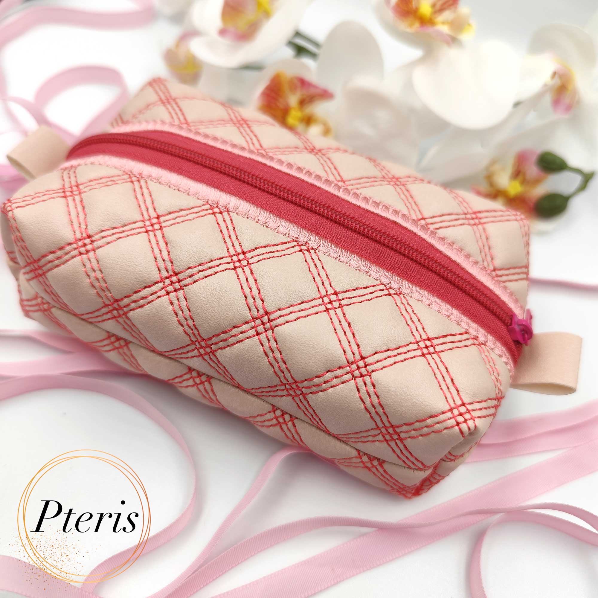 ITH Quilted Makeup Bag - In-the-Hoop Machine Embroidery Design - Image 4