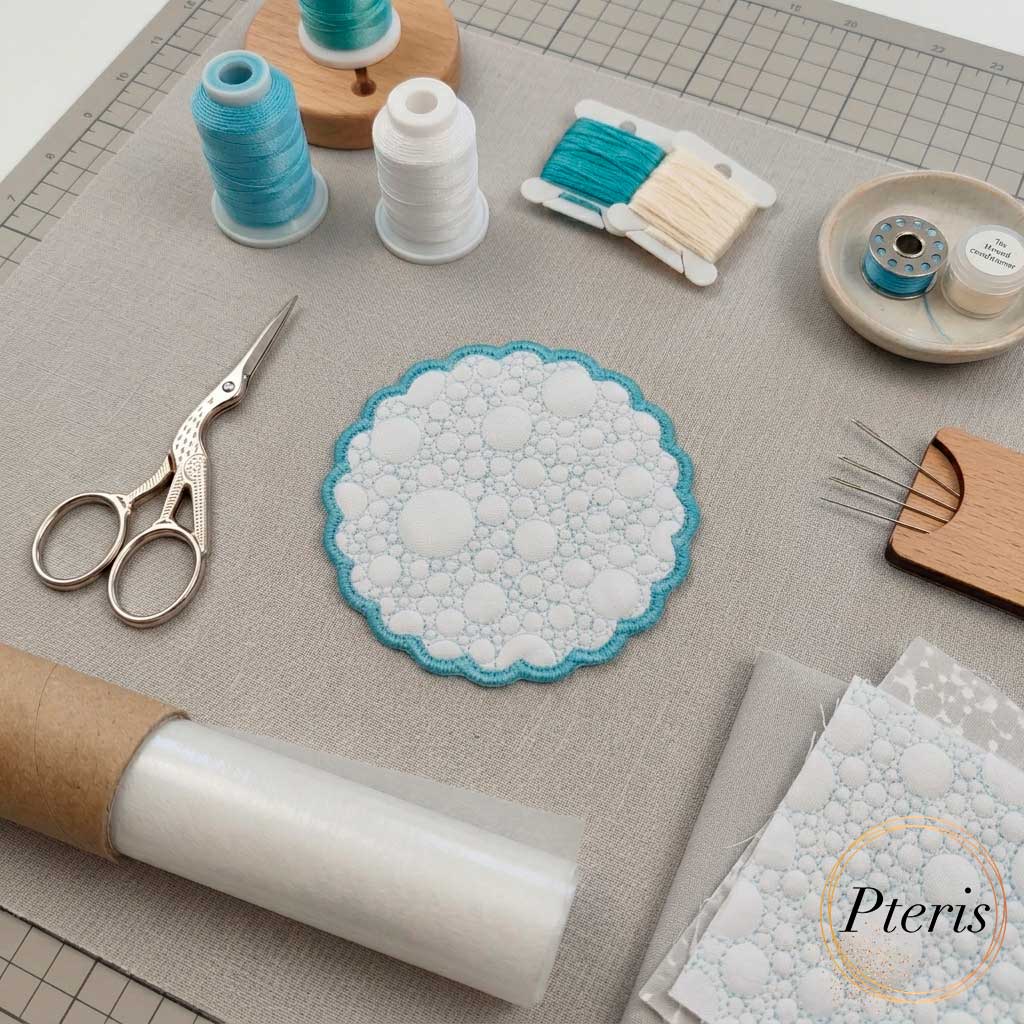 ITH Quilted Nautical Coaster - In-the-Hoop Machine Embroidery Design - Image 3