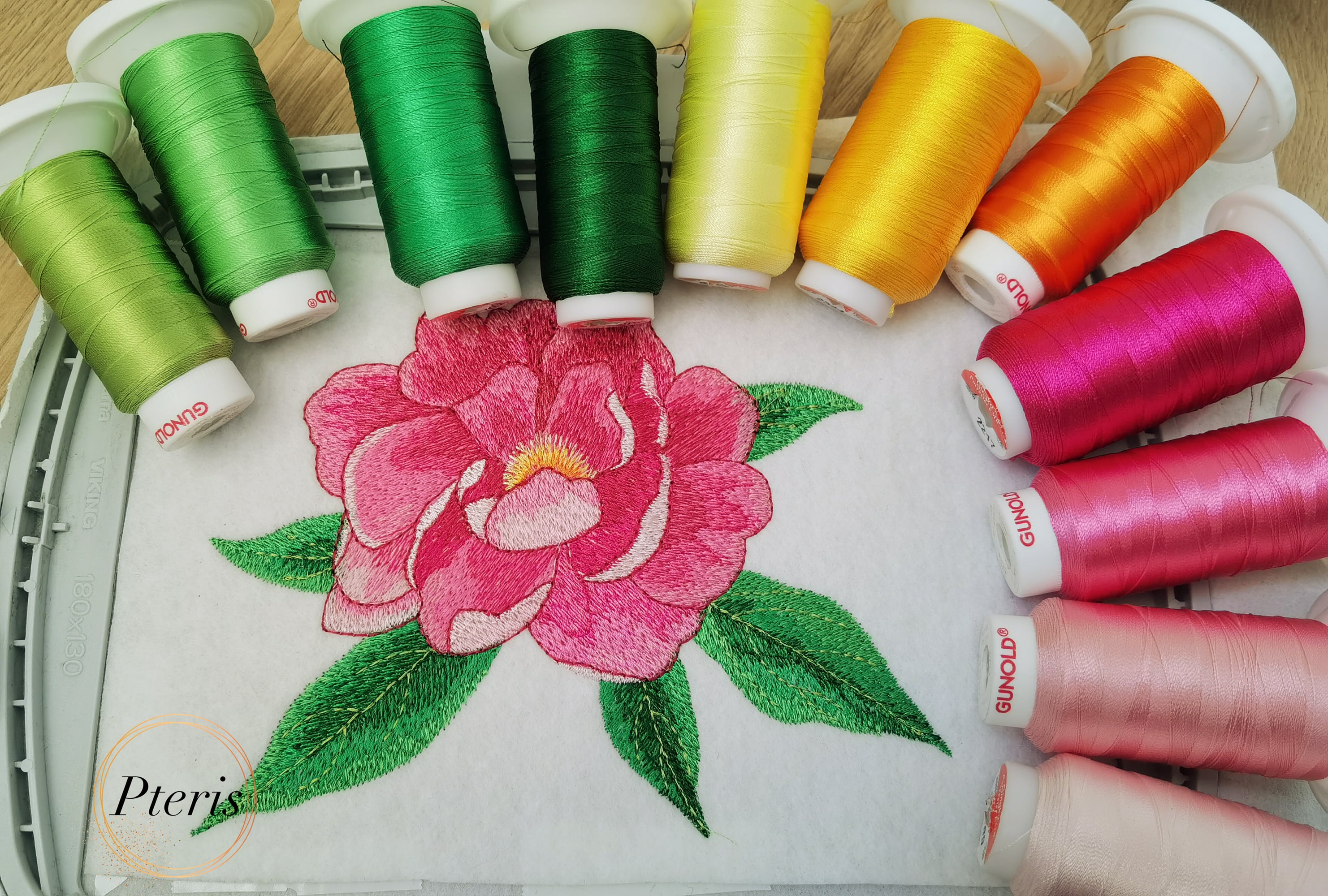 Lush Peony Flower - Detailed Botanical Machine Embroidery Design - Image 3