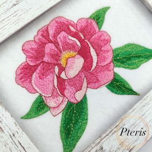 Lush Peony Flower - Detailed Botanical Machine Embroidery Design