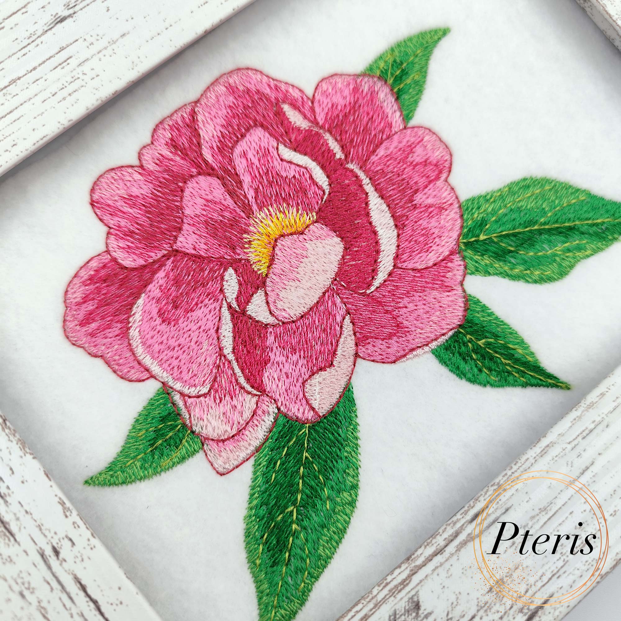 Lush Peony Flower - Detailed Botanical Machine Embroidery Design