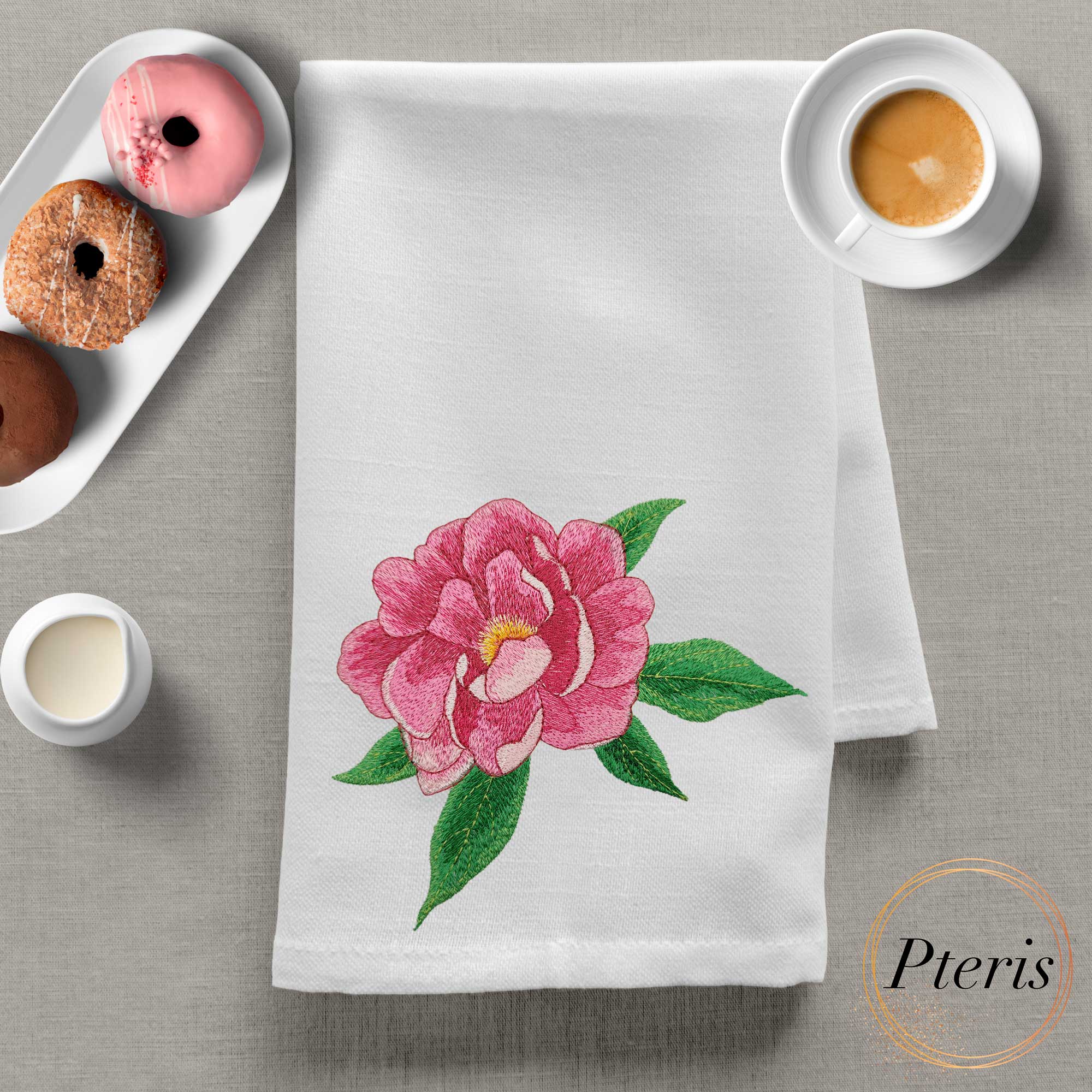 Lush Peony Flower - Detailed Botanical Machine Embroidery Design - Image 7