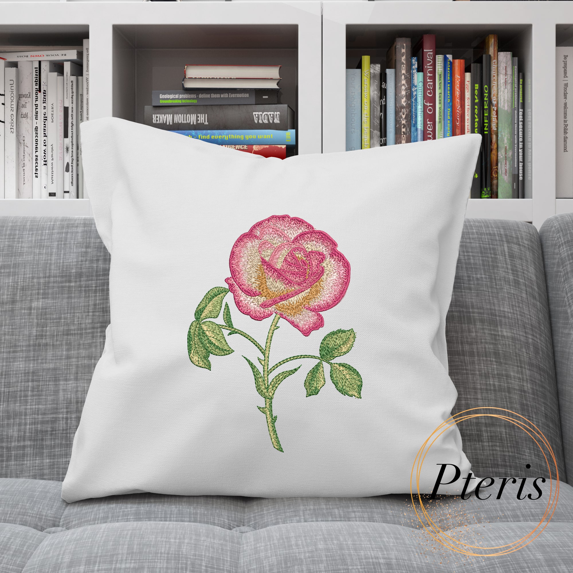 Rose in Bloom - Realistic Floral Machine Embroidery Design - Image 3