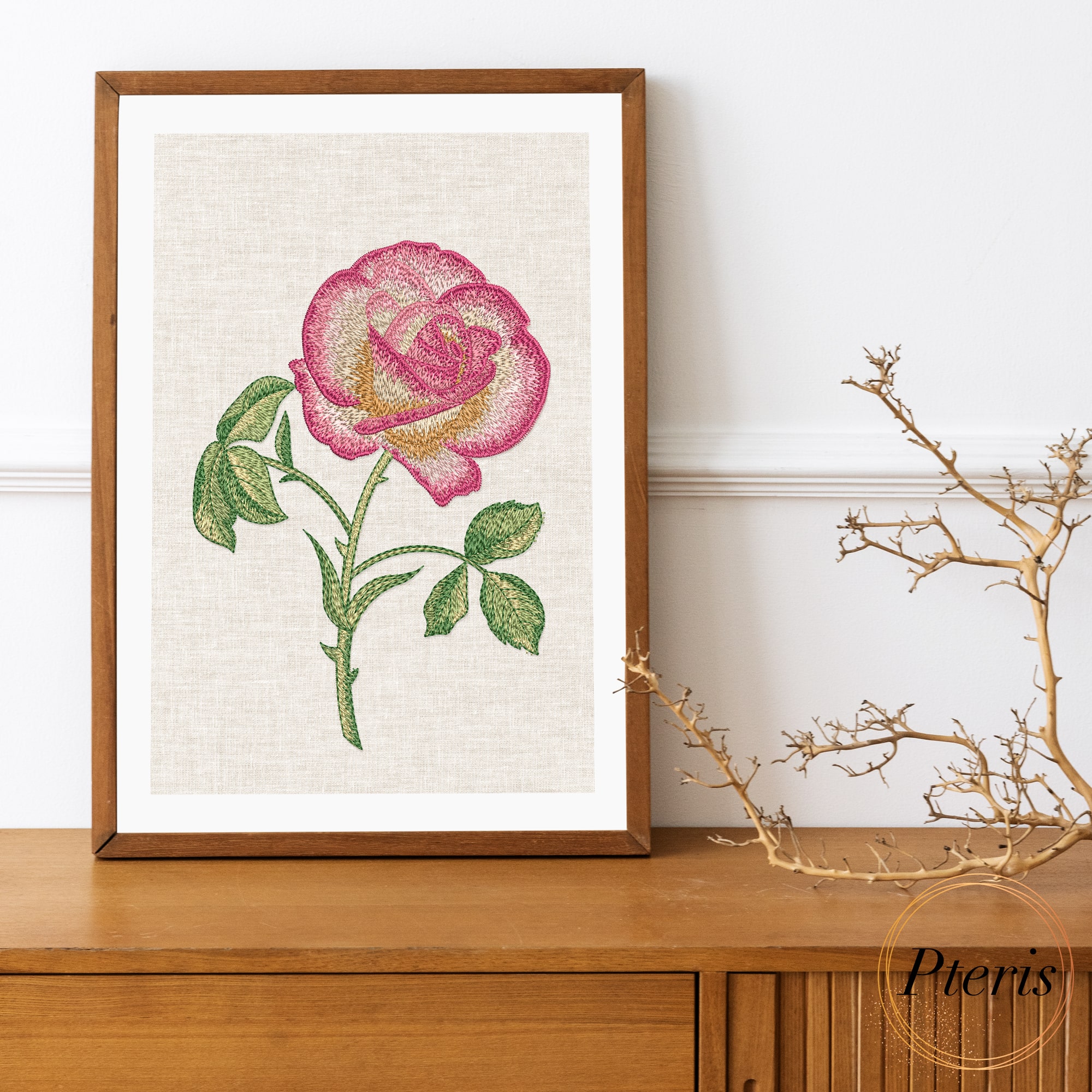 Rose in Bloom - Realistic Floral Machine Embroidery Design - Image 6