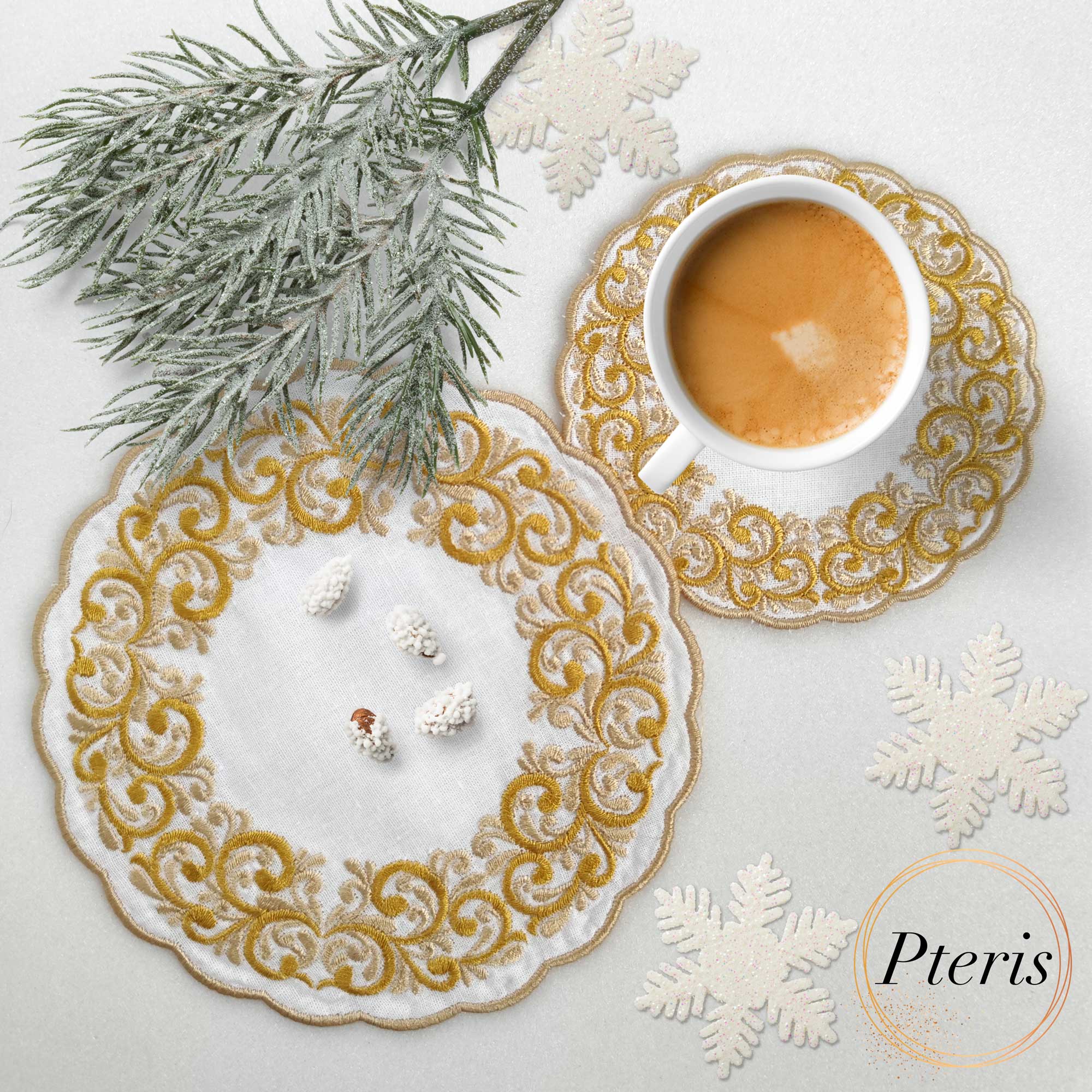 Round Cutwork Doily & Cocktail Napkin - Machine Embroidery Design - Image 2